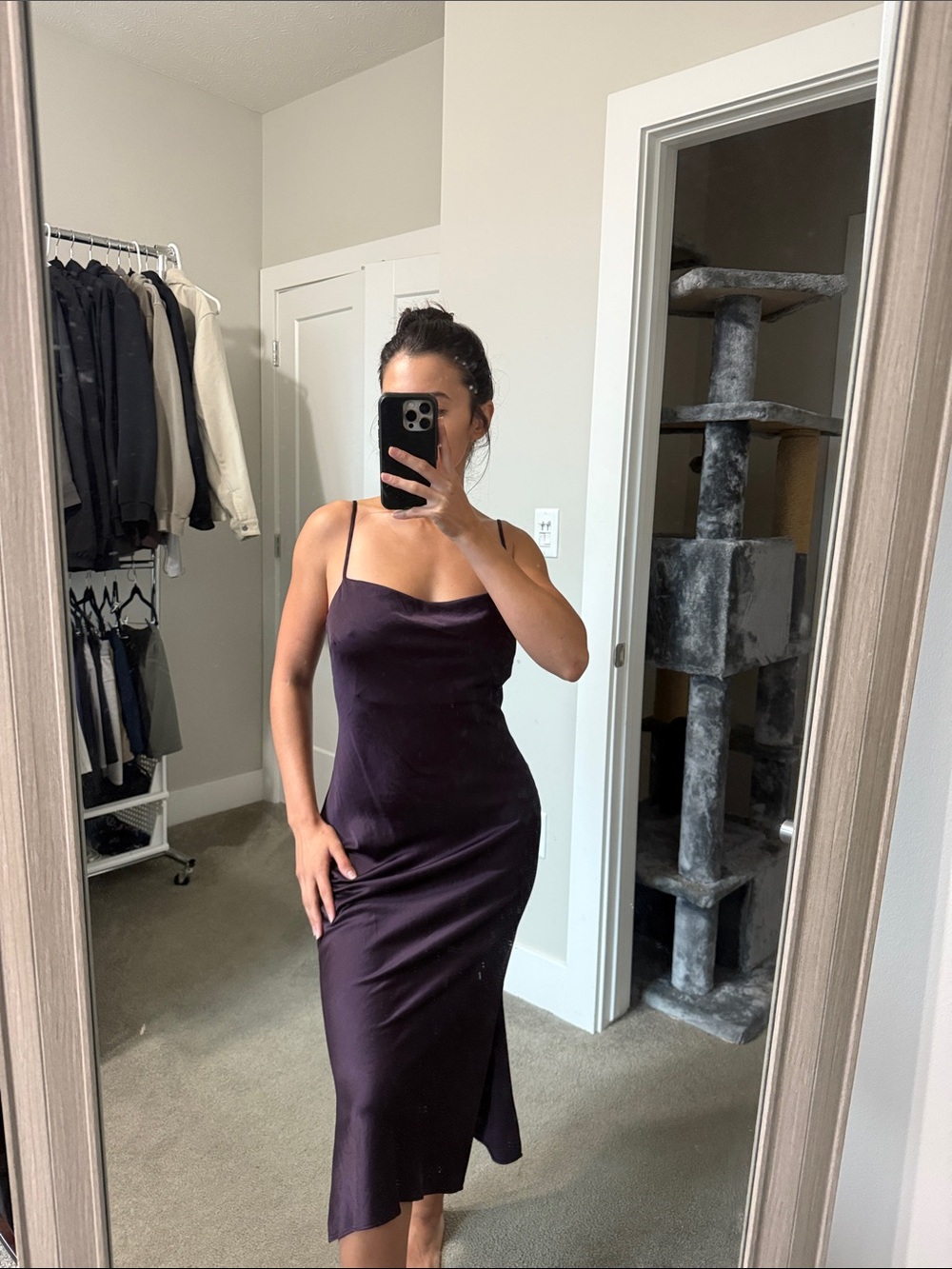Express Satin Purple Slip Dress
